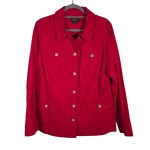 Pendleton Red Utility Jacket XL Cotton Safari Field Chore Coat NWT